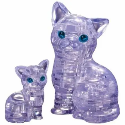 3D Crystal Puzzle - Clear Cat