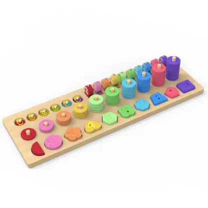 4 in 1 Wooden Rainbow Stacking Fishing Number Puzzle - Image 13