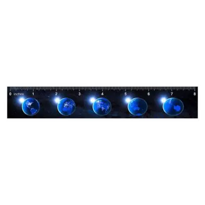 Ruler 3D 21 cm. Continents at Night