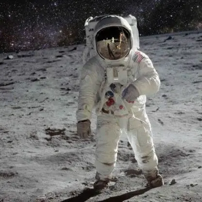 Magnet Square 3D Astronaut on Moon