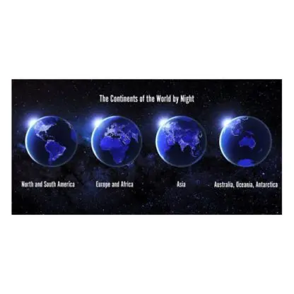 Card Long 3D Continents at Night