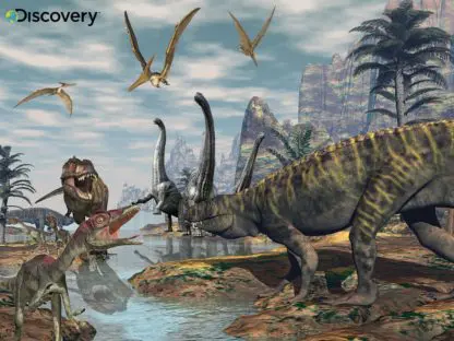 Puzzle 3D with Figurines Dinosaurs 100pcs 31x23cm - Image 3