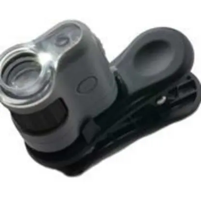 MicroMini™ 20x LED Lighted Pocket Microscope with Built-in LED and UV Flashlight, Smartphone Digiscoping Adapter Clip - Image 3