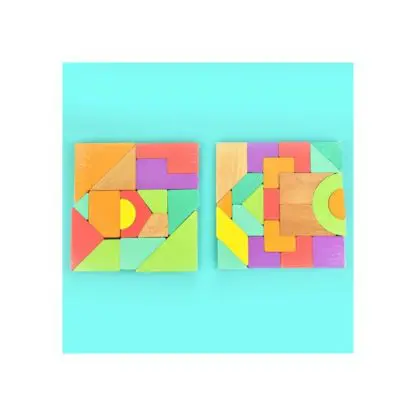 Wooden Block Set - Rainbow - Image 2