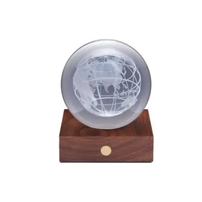 Gingko Amber Crystal Ball - World Globe