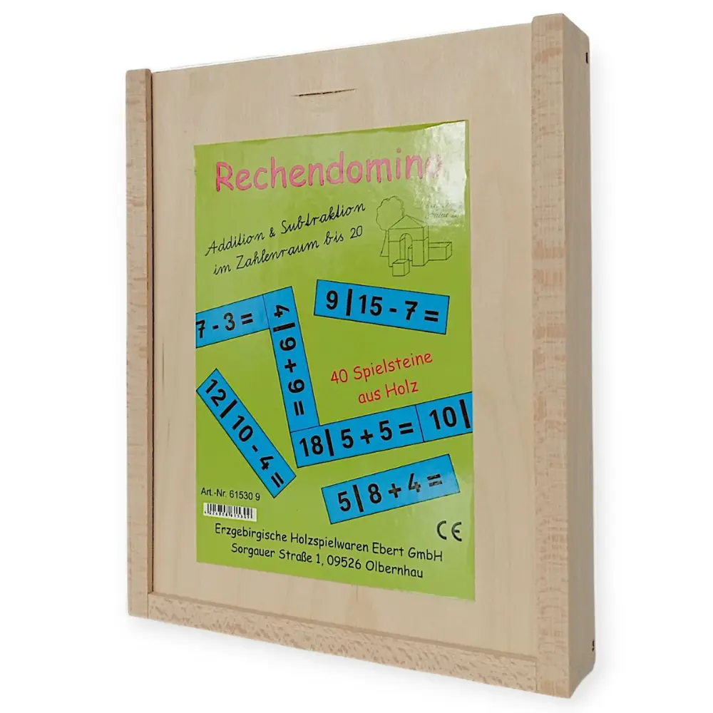 Ebert Ντόμινο σε Ξύλινη Κασετίνα "Αριθμητικές πράξεις μέχρι το 20"