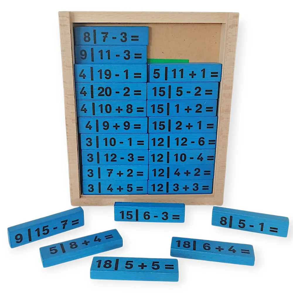 Ebert Ντόμινο σε Ξύλινη Κασετίνα "Αριθμητικές πράξεις μέχρι το 20" - Image 3