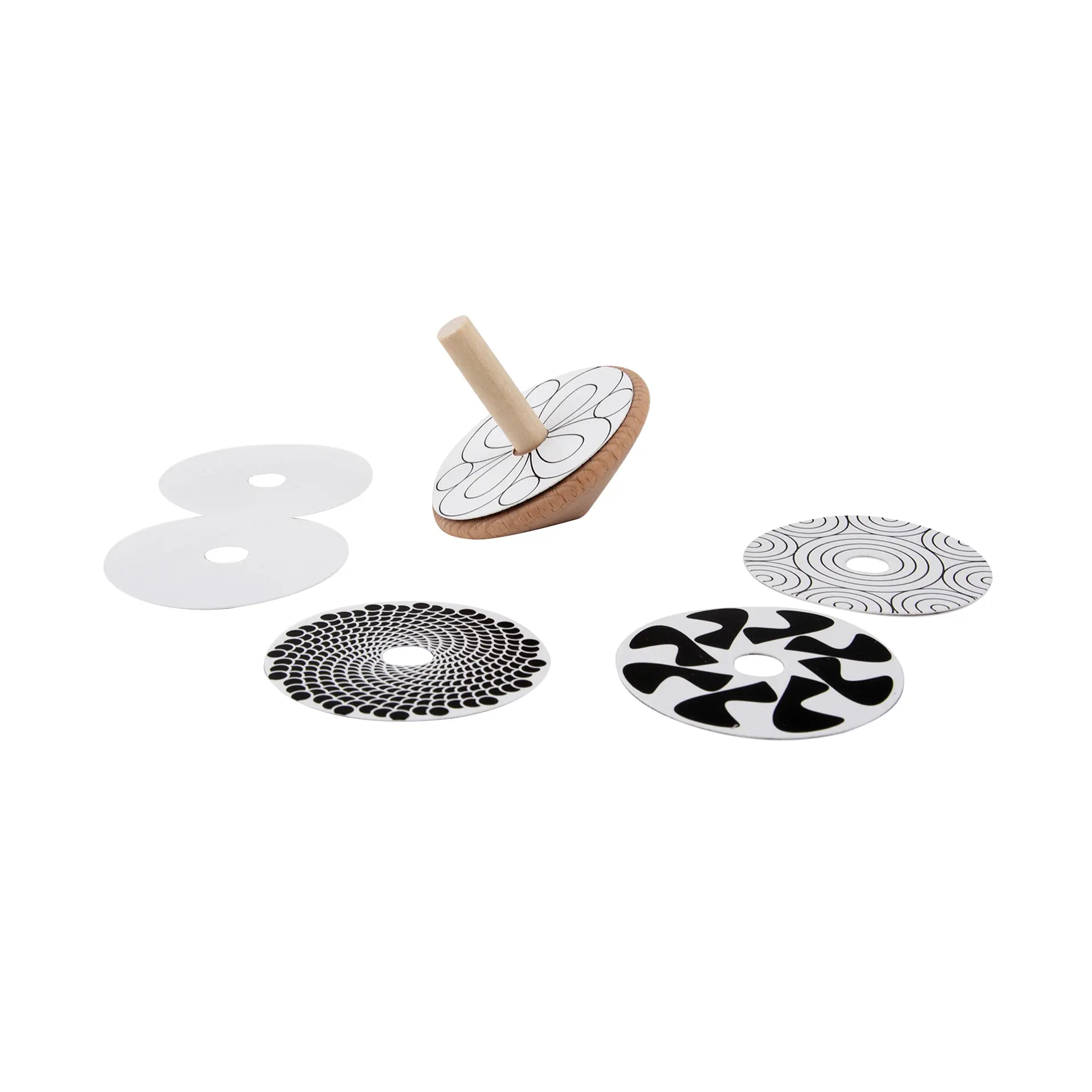 Twisties Wooden Spinning Top with Colouring Discs – product view 2