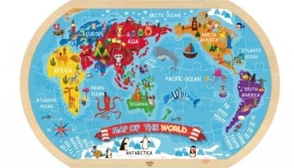 Wooden Puzzle of World Map