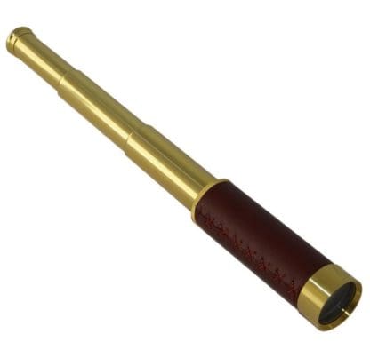 12x30 Brass pocket telescope with storage box made of wood