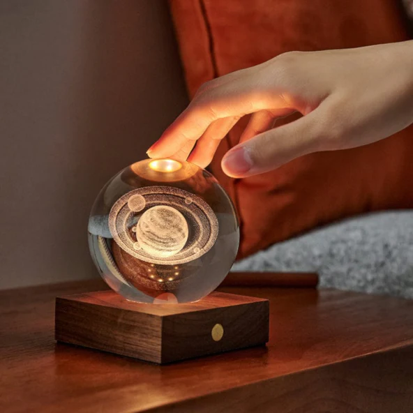 Gingko Amber Crystal Ball –  Saturn - Image 3