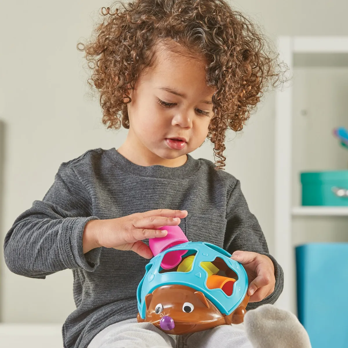 Spike The Fine Motor Hedgehog® Poppin' Shapes Sorter - Image 2