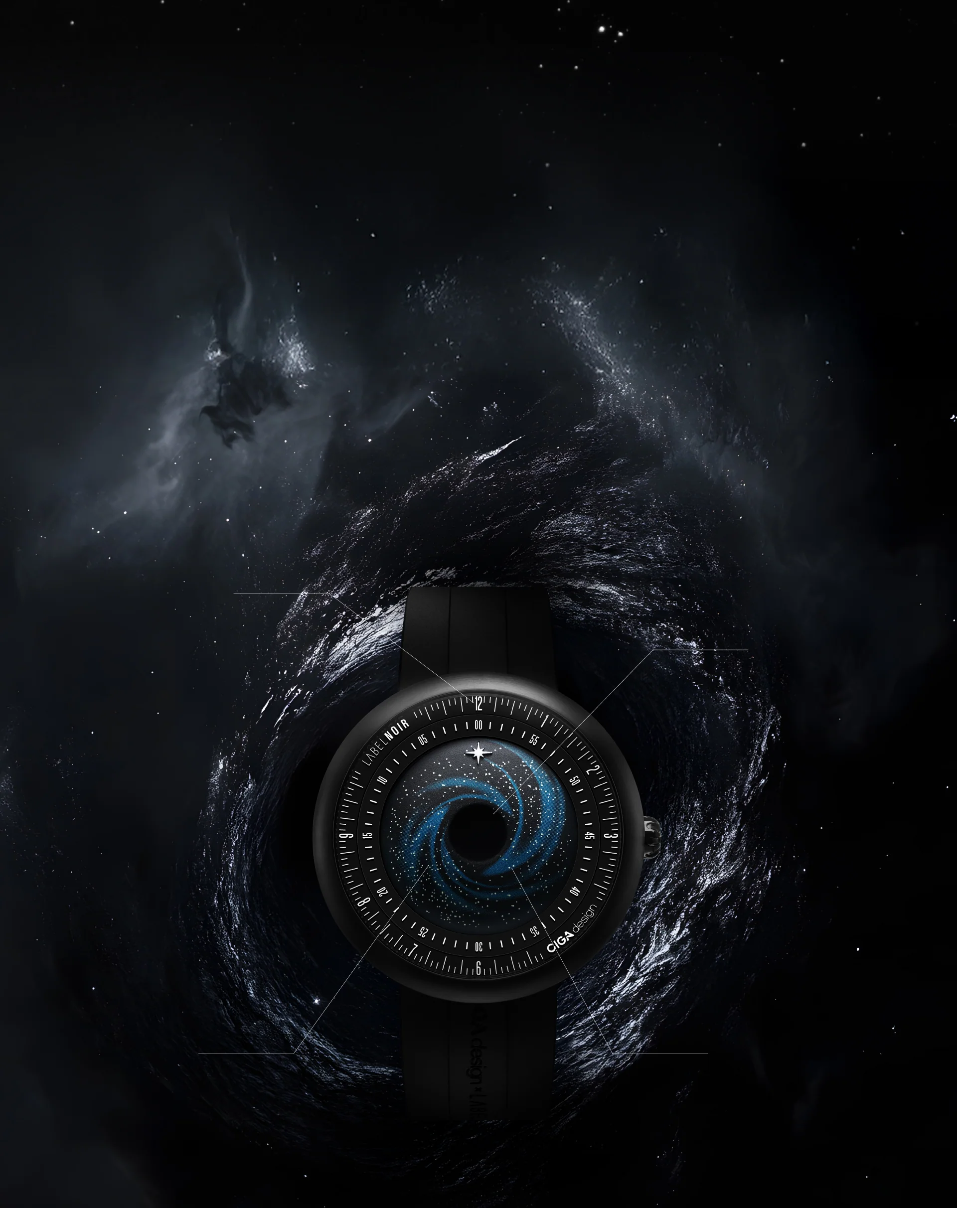 CIGA design x Label Noir Automatic Watch Blue Planet II · Black Star Edition - Image 4